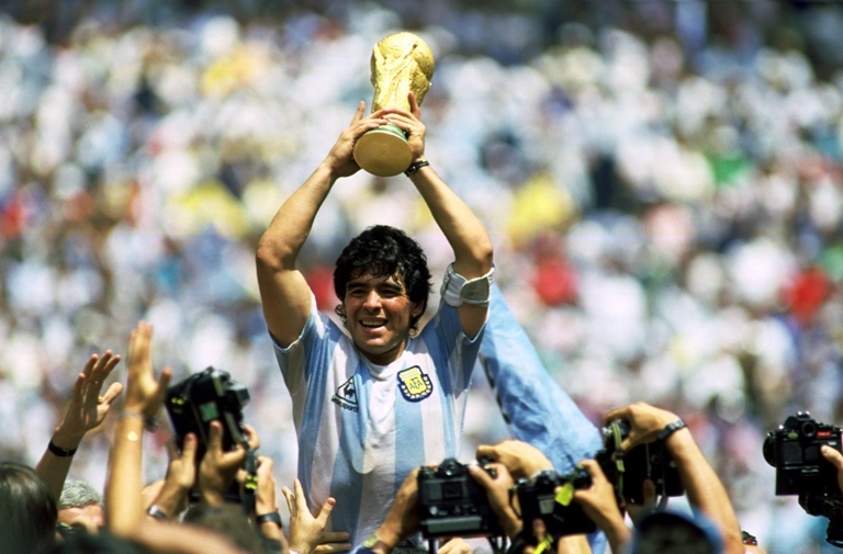 Football - 1986 World Cup - Final - Argentina v West Germany - Azteca Stadium - 29/6/86
Argentina's Diego Maradona lifts the World Cup trophy
Mandatory Credit: Action Images / Sporting Pictures / Tony Marshall
CONTRACT CLIENTS PLEASE NOTE: ADDITIONAL FEES MAY APPLY - PLEASE CONTACT YOUR ACCOUNT MANAGER
